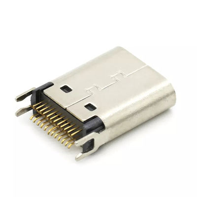 ফিমেল সকেট 24P USB 3.1 TYPE C সংযোগকারী 180degree এর জন্য 1.0mm PCB