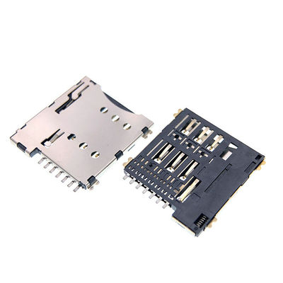 গুণ  Push Pull Type Micro 7p SIM Card Socket Connector 1.35mm Height For PCB কারখানা