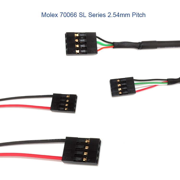 Molex 50-57-9404 SL 2.54mm 4 Way 70066 Connector সহ কাস্টম ওয়্যার হারনেস