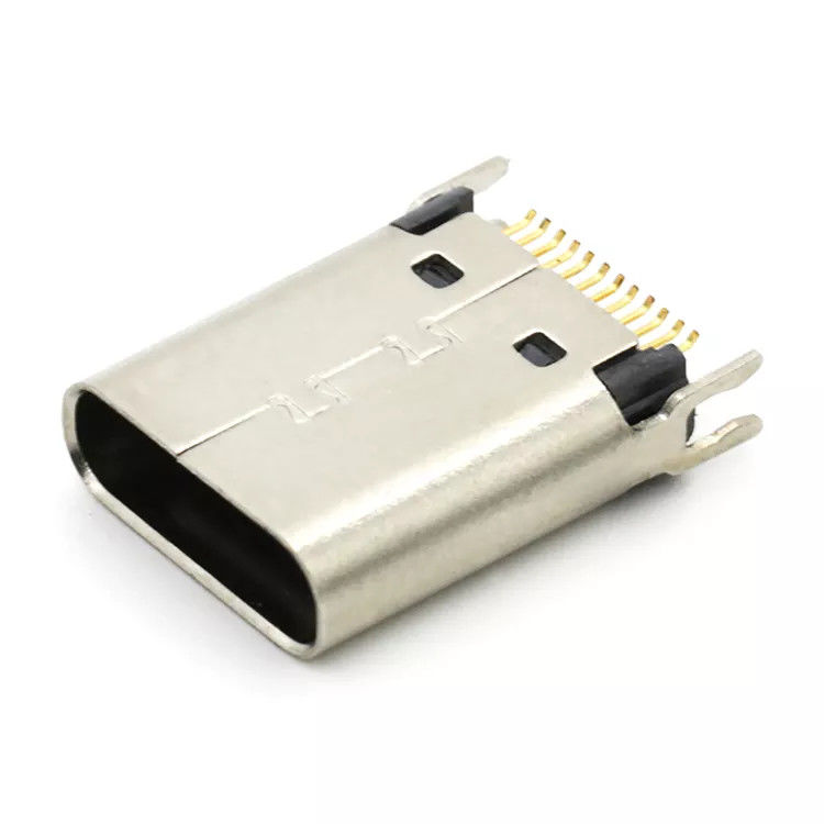 ফিমেল সকেট 24P USB 3.1 TYPE C সংযোগকারী 180degree এর জন্য 1.0mm PCB