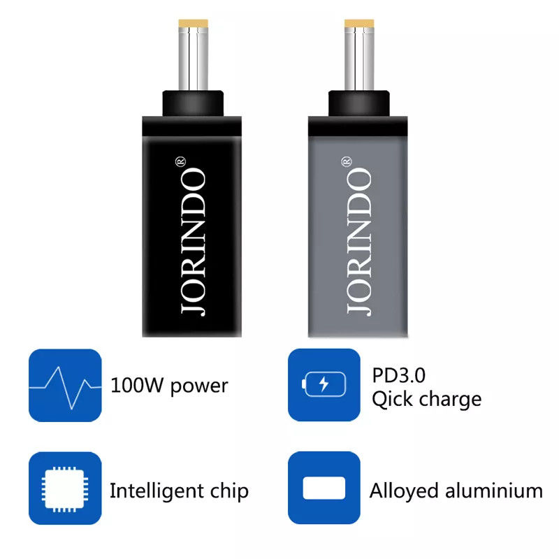 100W ইউএসবি টাইপ সি মহিলা থেকে DC 5.5x2.5 মিমি পুরুষ পিডি সংযোগকারী দ্রুত দ্রুত চার্জ