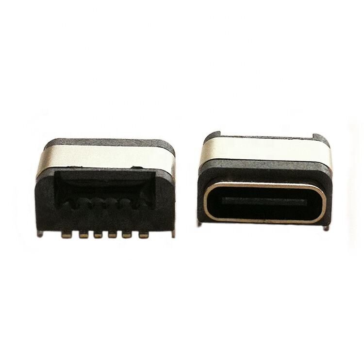 IP67 জলরোধী ইউএসবি সংযোগকারী 6pin অনুভূমিক পৃষ্ঠ মাউন্ট ইউএসবি টাইপ সি মহিলা সংযোগকারী