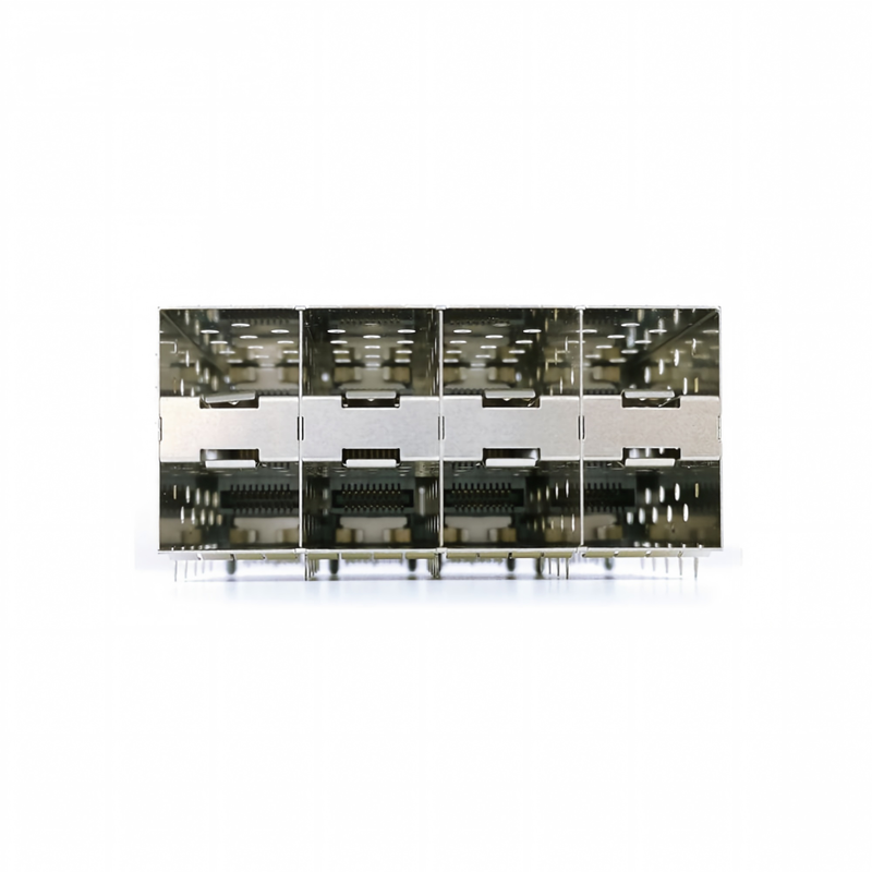 8-পোর্ট 160পিন SFP+ প্রেস-ফিট স্মল ফর্ম-ফ্যাক্টর প্লাগেবল (SFP+) কানেক্টর ম্যাট্রিক্স কনফিগারেশন 2x4 পোর্ট W/o লাইট মডেল