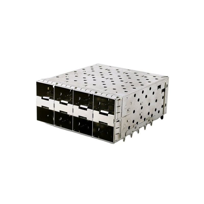 8-পোর্ট 160পিন SFP+ প্রেস-ফিট স্মল ফর্ম-ফ্যাক্টর প্লাগেবল (SFP+) কানেক্টর ম্যাট্রিক্স কনফিগারেশন 2x4 পোর্ট W/o লাইট মডেল