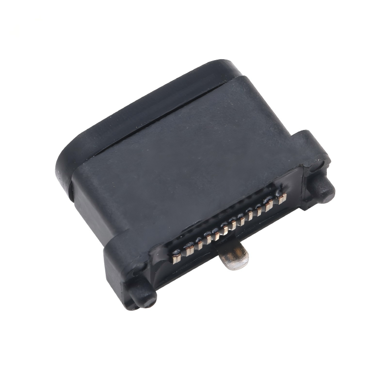 USB 3.2 Type-C 40 Gbps ওয়াটারপ্রুফ U4 সকেট 24 পিন SMT DIP PCB ফিমেল কানেক্টর গোল্ড প্লেটিং স্টেইনলেস স্টিল 5A 100V AC