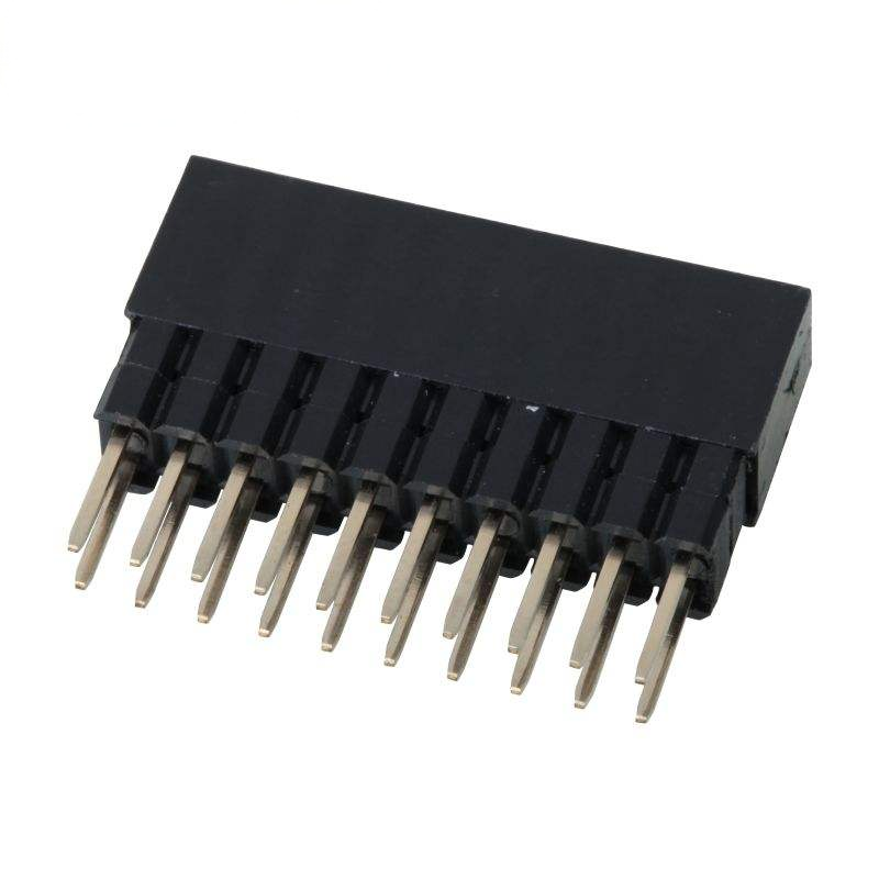 2.54 মিমি,0.64x0.4SQ পিচ সংযোগকারী ডাবল সারি মহিলা পিন হেডার সংযোগকারী