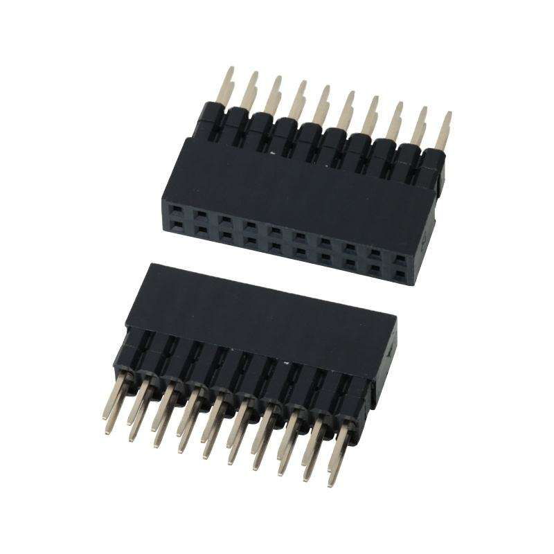 2.54 মিমি,0.64x0.4SQ পিচ সংযোগকারী ডাবল সারি মহিলা পিন হেডার সংযোগকারী