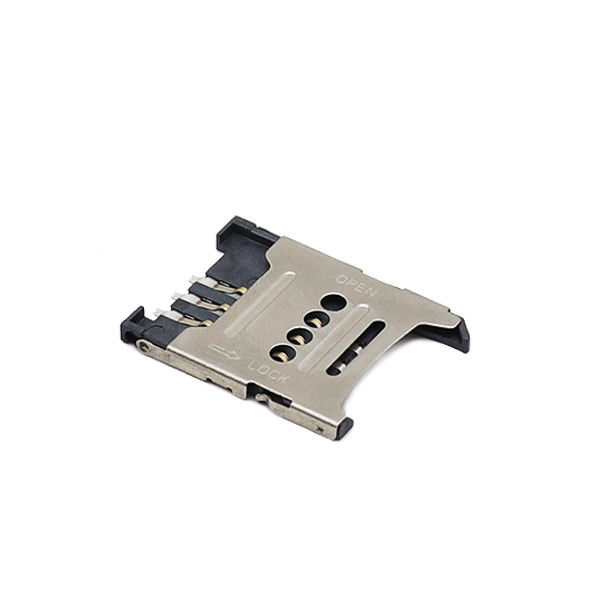 H1.5mm 1.8mm মাইক্রো সিম হোল্ডার SMT ফ্লিপ টাইপ 6P মাইক্রো সিম সকেট
