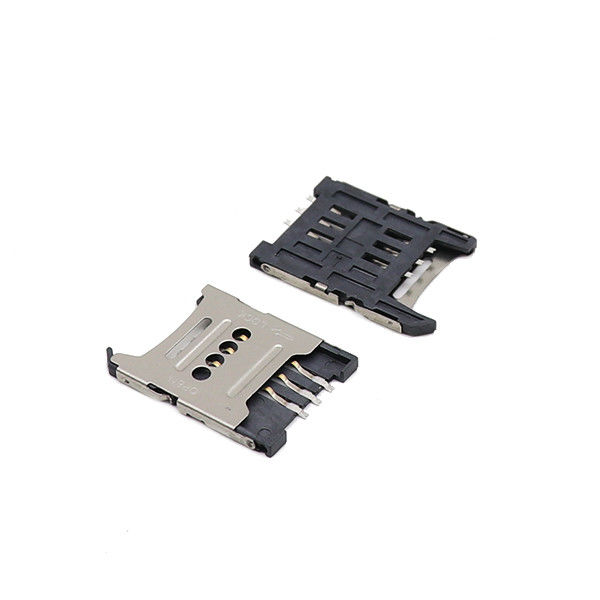 H1.5mm 1.8mm মাইক্রো সিম হোল্ডার SMT ফ্লিপ টাইপ 6P মাইক্রো সিম সকেট