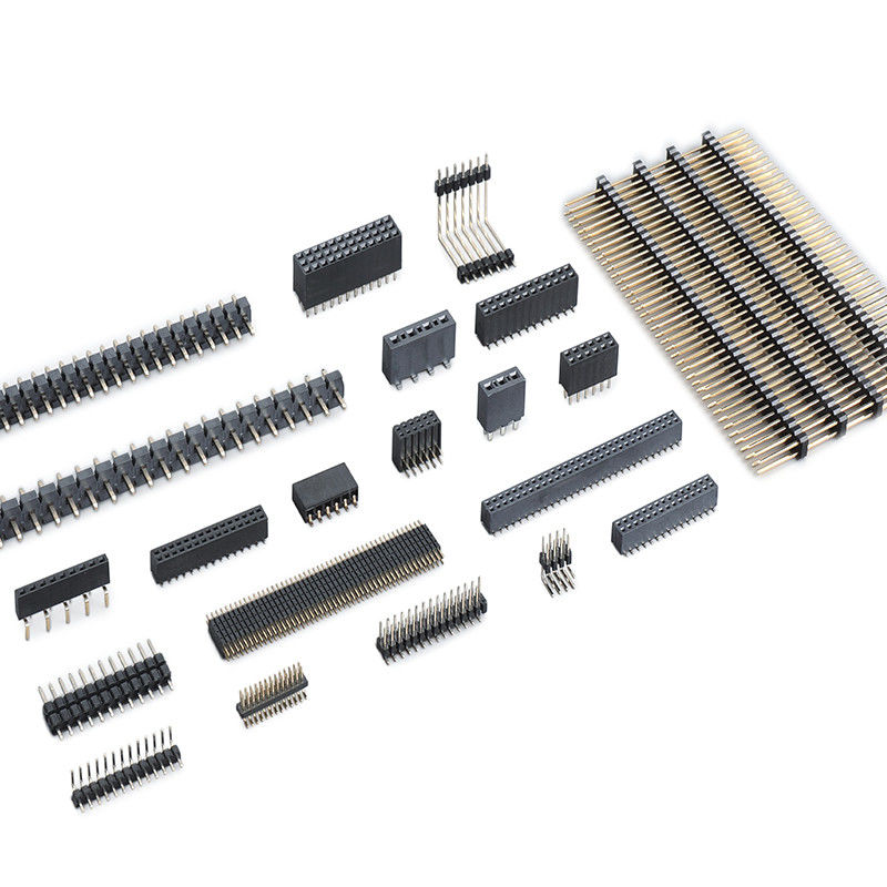 UL94V-0 ডিপ PCB পুরুষ 1.27 মিমি পিচ পিন হেডার সংযোগকারী একক / ডাবল সারি