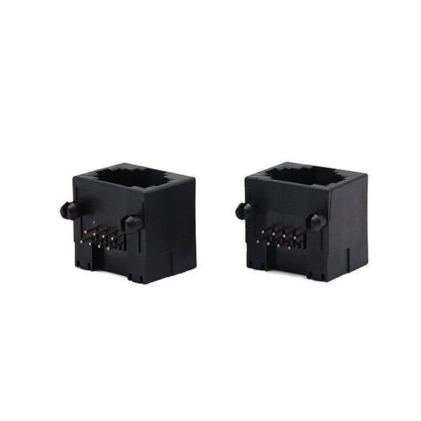 কালো 8 পিন মহিলা সোজা RJ45 PCB সংযোগকারী জ্যাক নেটওয়ার্ক প্লাগ 8p8c