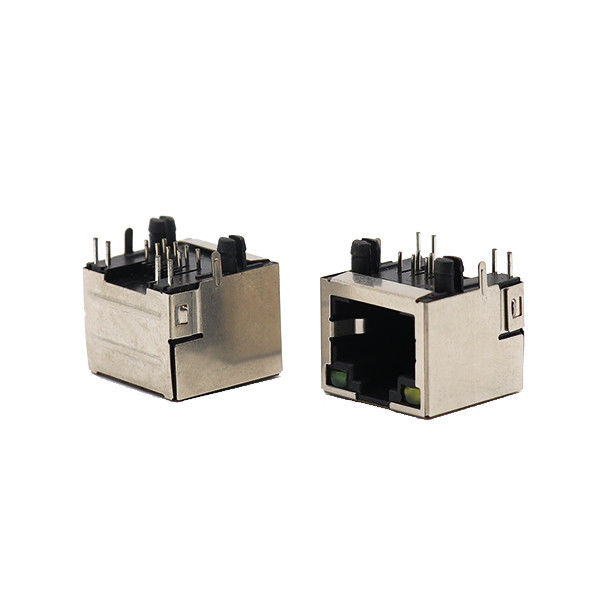 1x1 পোর্ট শিল্ডেড ফিমেল জ্যাক 8P8C RJ45 কানেক্টর সহ LED মডুলার জ্যাক